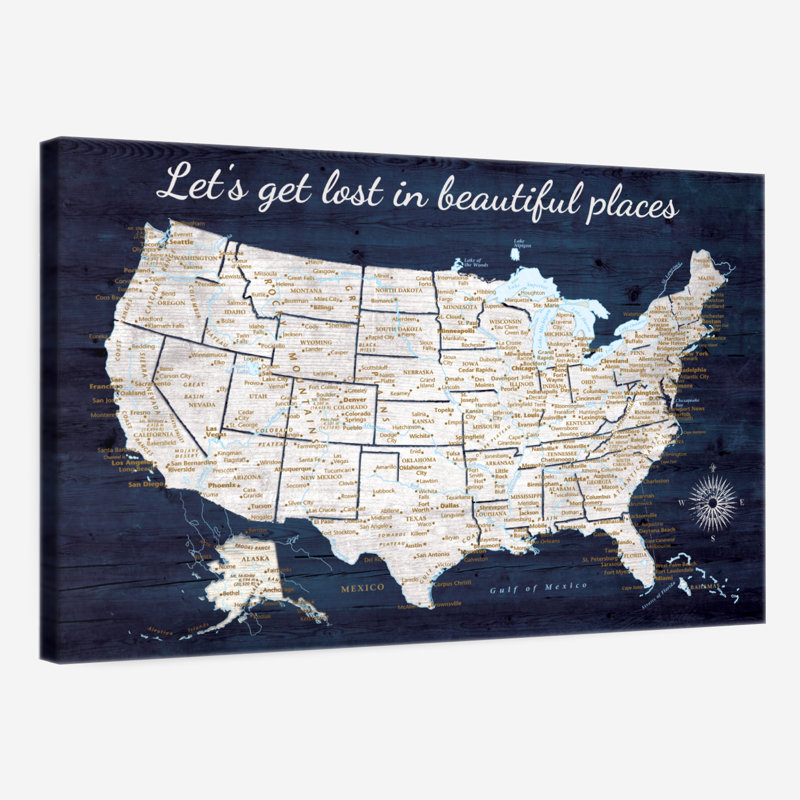 Magnifique punaise Beautiful Places USA Amrico, H 16 po x l 24 po