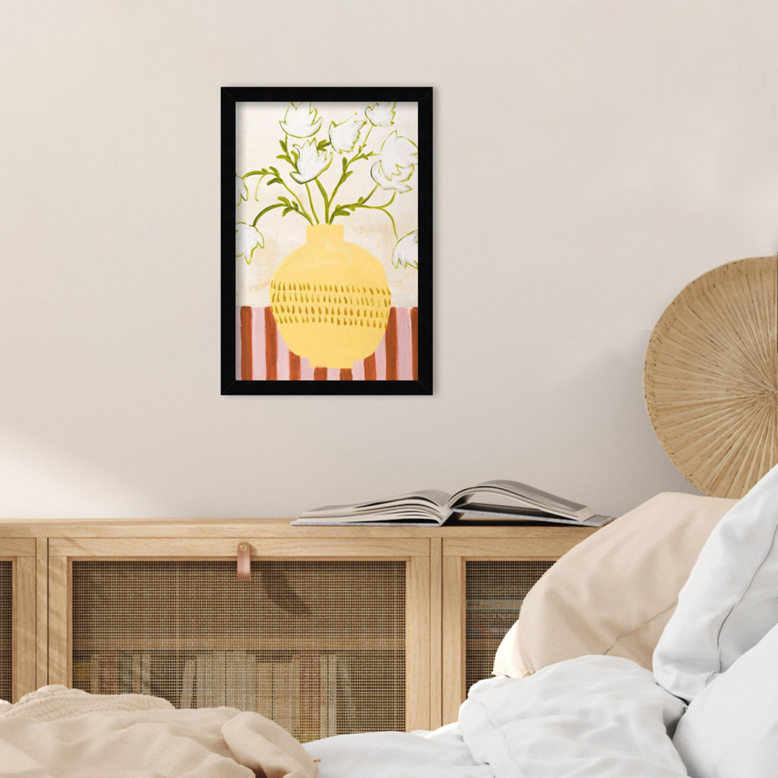 Yellow Vase Print by Design Fabrikken, 17" H x 12" W, Black