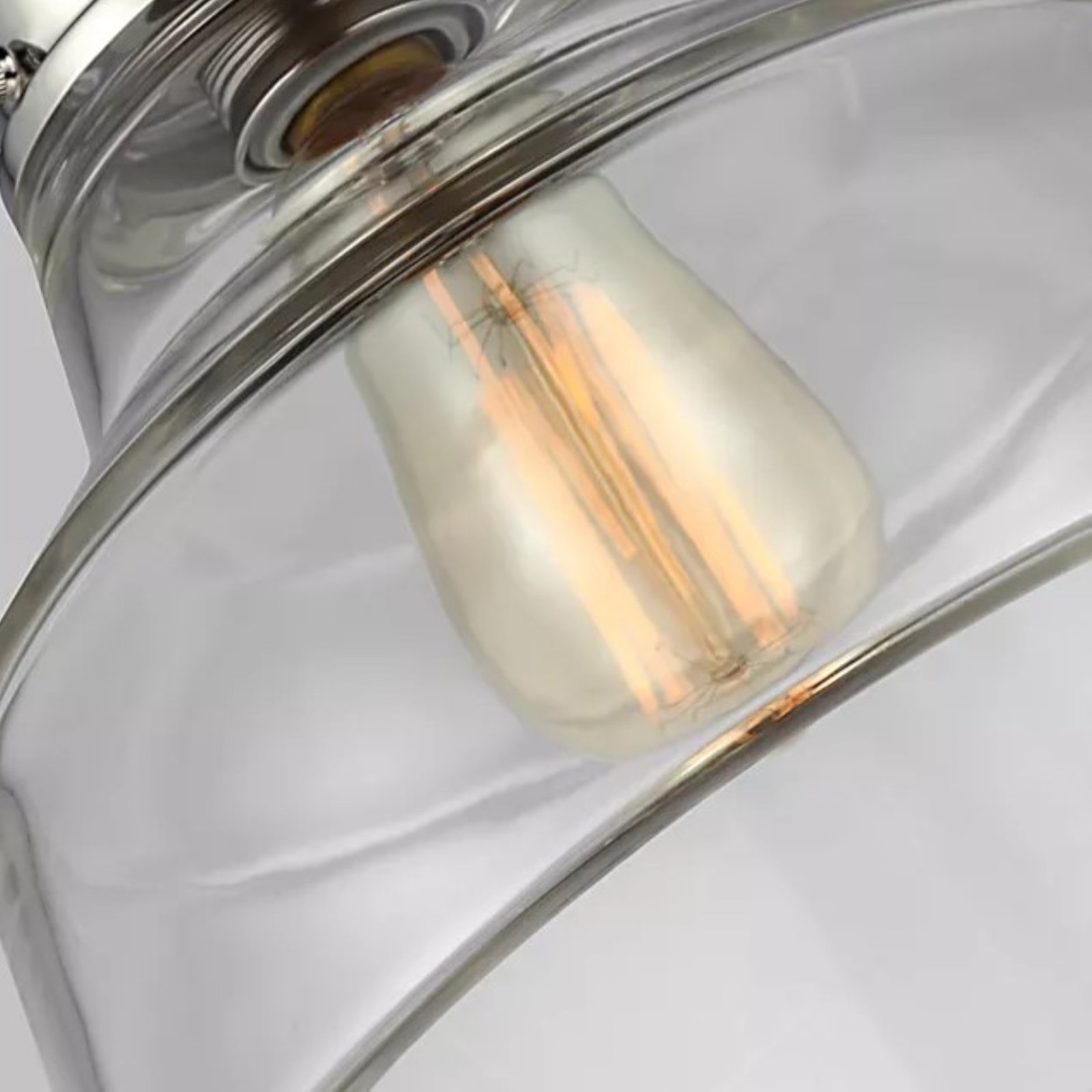 Topanga Single Light Glass Dimmable Pendant, Polished Nickel