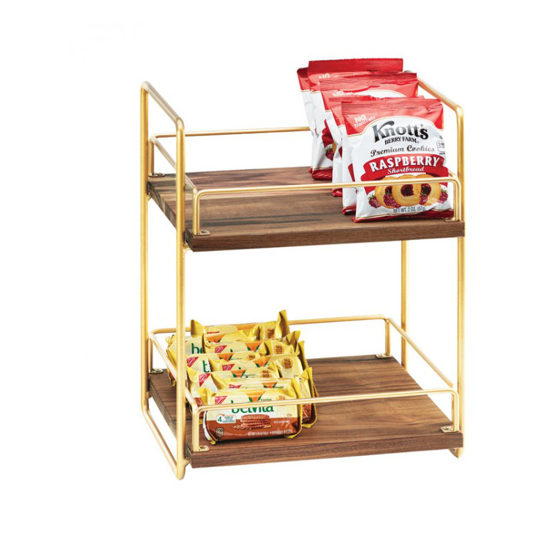Mid Century 2 Tier Merchandiser, Brass