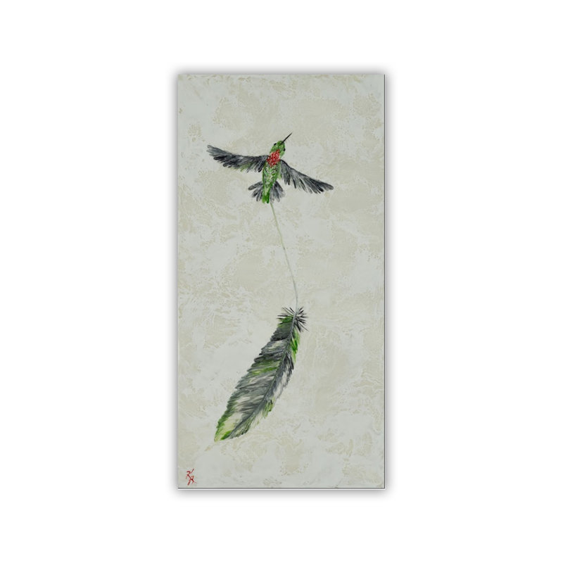 "Vivid Flutter", art mural sur toile, Cadre flottant noir, H 24 po x l 12 po