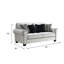 Causeuse Viani avec accoudoirs roulés, 4 coussins, chenille blanche, 69 po