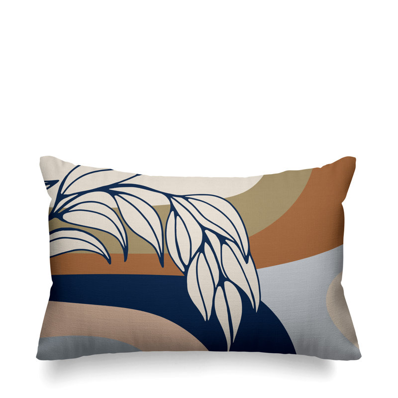 Outdoor Reversible Throw Pillow, Navy Blue
