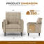 Chaise d'appoint rembourrée en bois massif de 29 po de largeur avec table d'appoint pliante-804351653