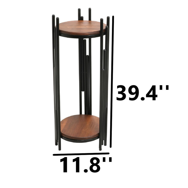 Azaela End Table, Black, 39.37" H x 11.81" W x 11.81" D