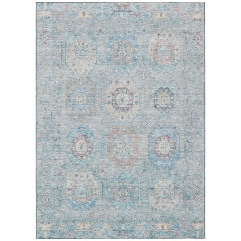 Machine Washable Indoor/Outdoor Lafferty ACN2227 Panel Rug, Rectangle 9' x 12'