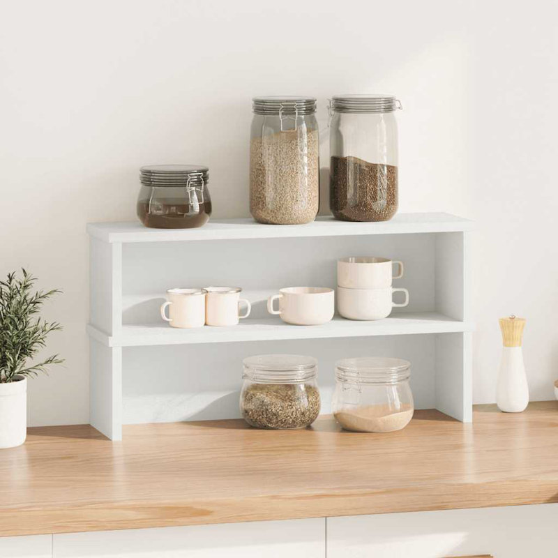 Kitchen Racks Stackable 2 Pcs 15x16 Cm, White, 16cm H x 60cm W x 15cm D