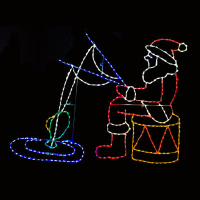 Santa Fishing Animated LED Display