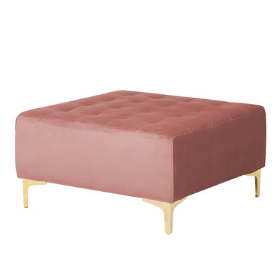 Cherry 80cm Wide Velvet Square Solid Colour Standard Ottoman