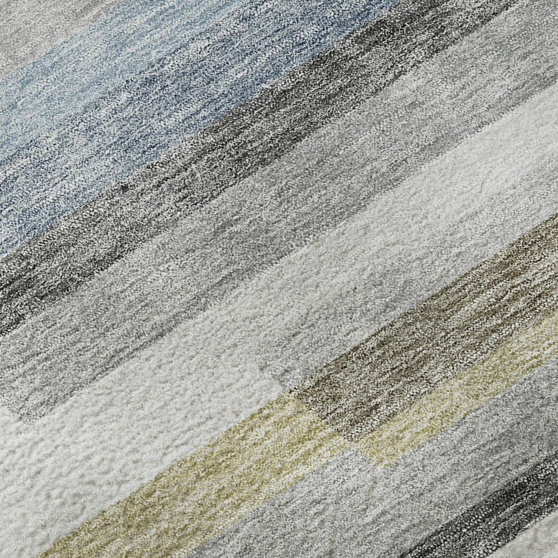 Premium Machine Washable Prisco Gray Rug, Rectangle 1'8" x 2'6"