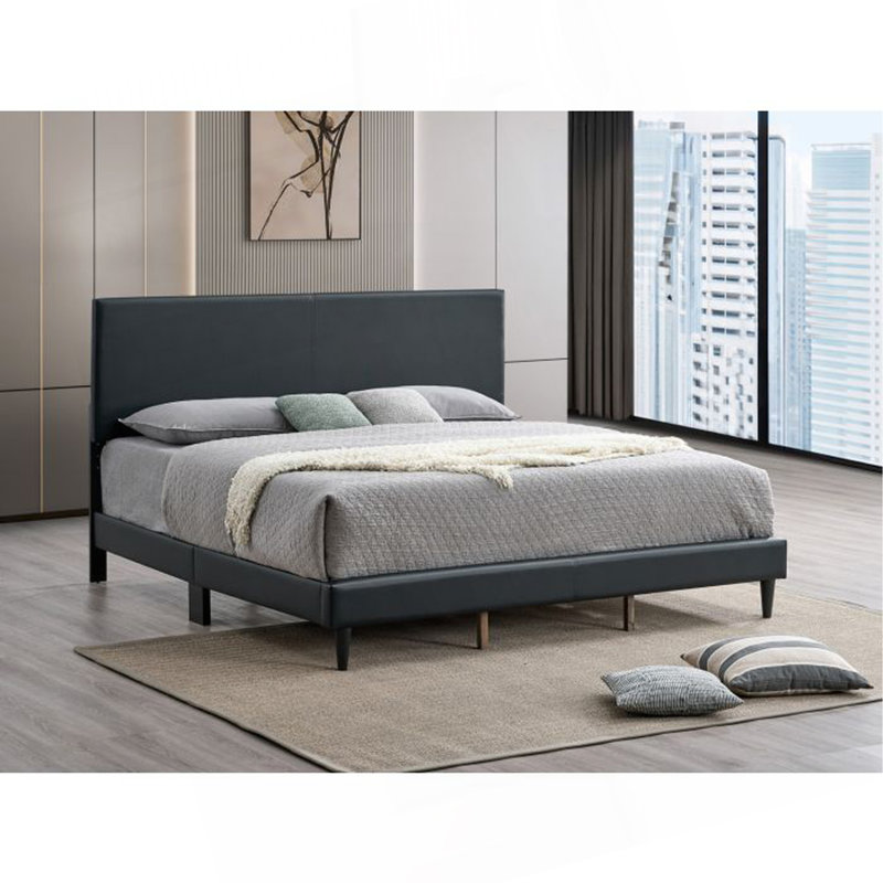 Grand lit Baron (matelas non inclus), Noir, Grand lit