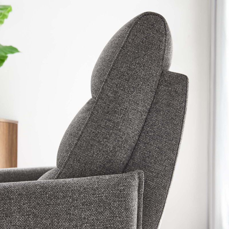 Modway Etta 28'' Wide Swivel Lounge Chair, Gray Revolution Performance Fabrics®