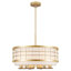 Lustre tambour 6 lumières 19,68 "à intensité variable avec abat-jour en tissu blanc pour chambre à coucher, salon, salle à manger-1404367445