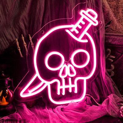 11.8" Skull with Dagger Led Neon Sign