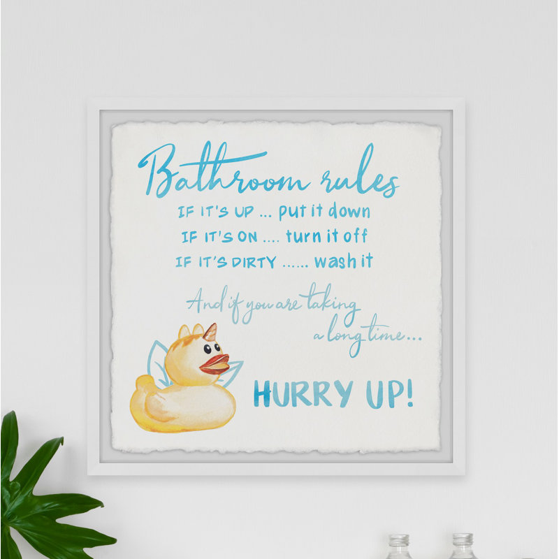 Duck Rules - Single Picture Frame Print, 30cm H x 30cm W x 3.81cm D
