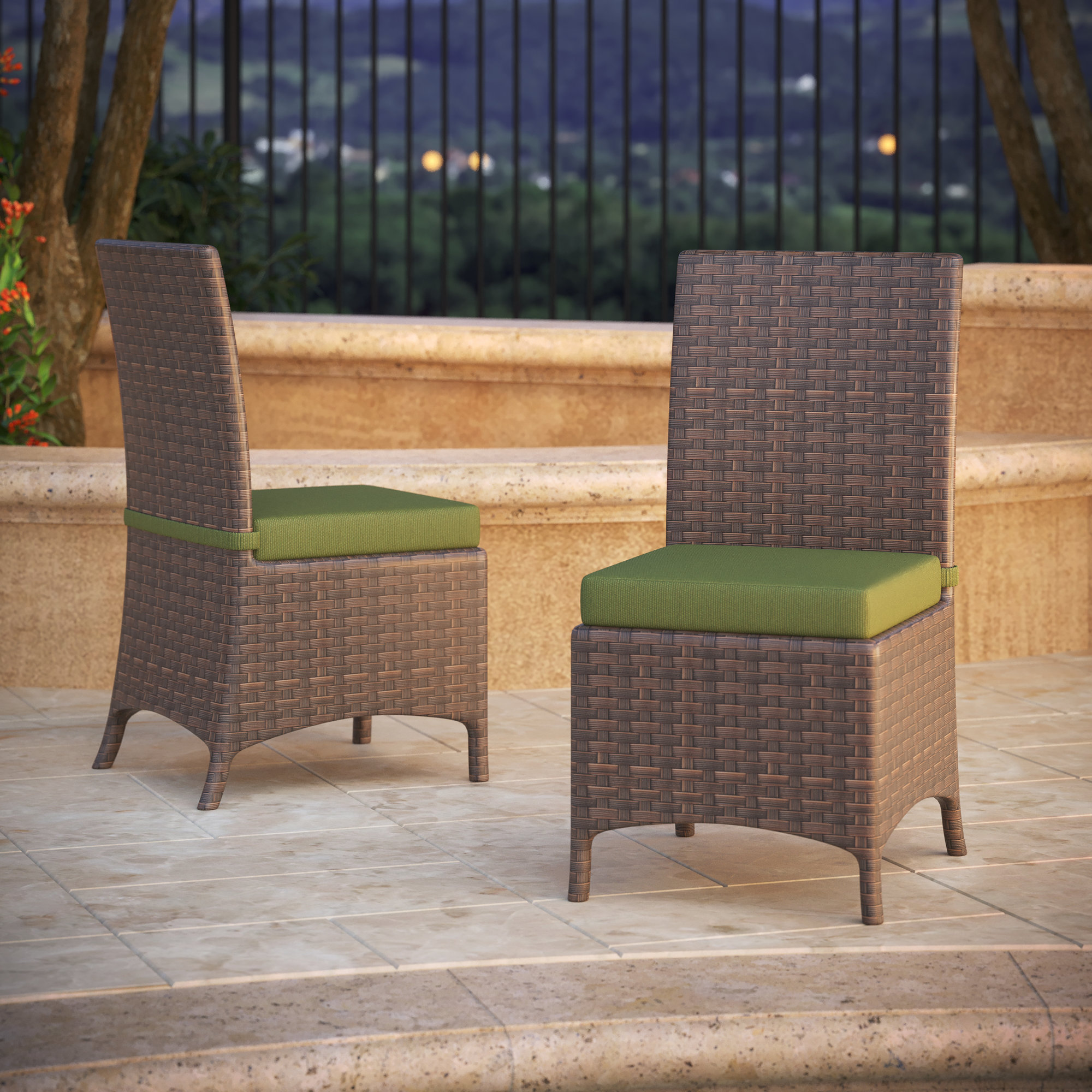 Sunbrella® Indoor/Outdoor Dining Chair Cushion, Spectrum Cilantro Sunbrella® Plainweave
