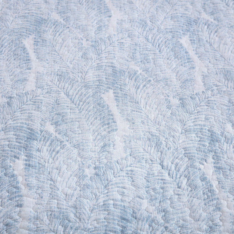 King Size Blue Cotton Reversible Quilt Set with Shams