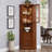 Retro Nut-Brown Solid Wood Corner Cabinet