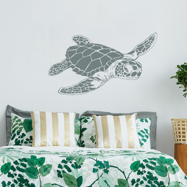 Décalcomanie murale tortue de mer, Gris