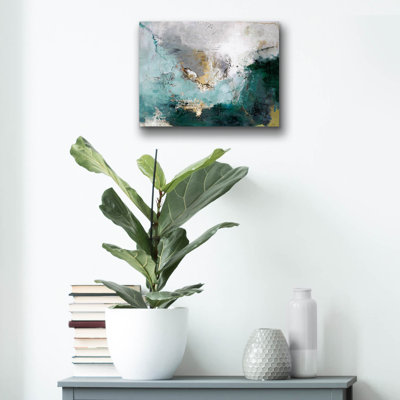 Art mural en verre Wrought Studio «Arctic Green Variation» par Incado