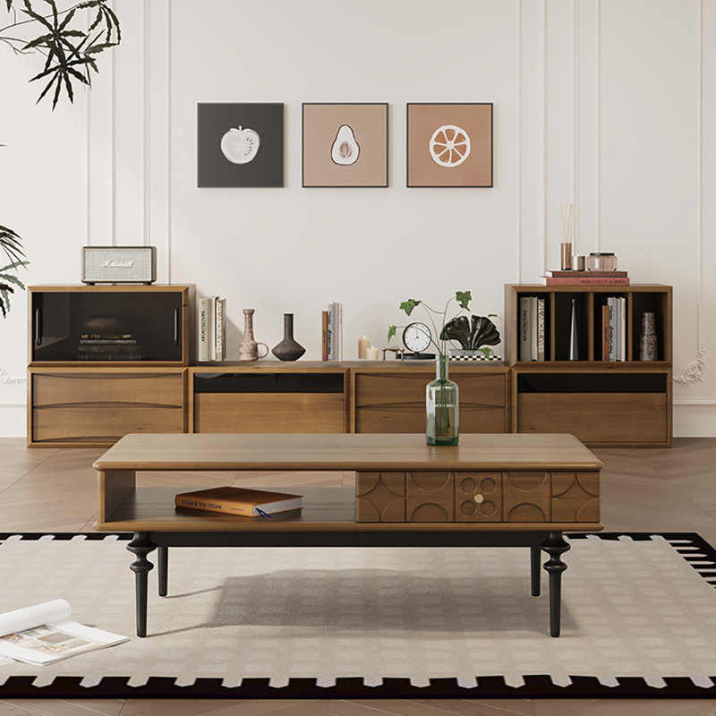 Table basse American Vintage, H 16,5 po x L 55,1 po x l 26,8 po