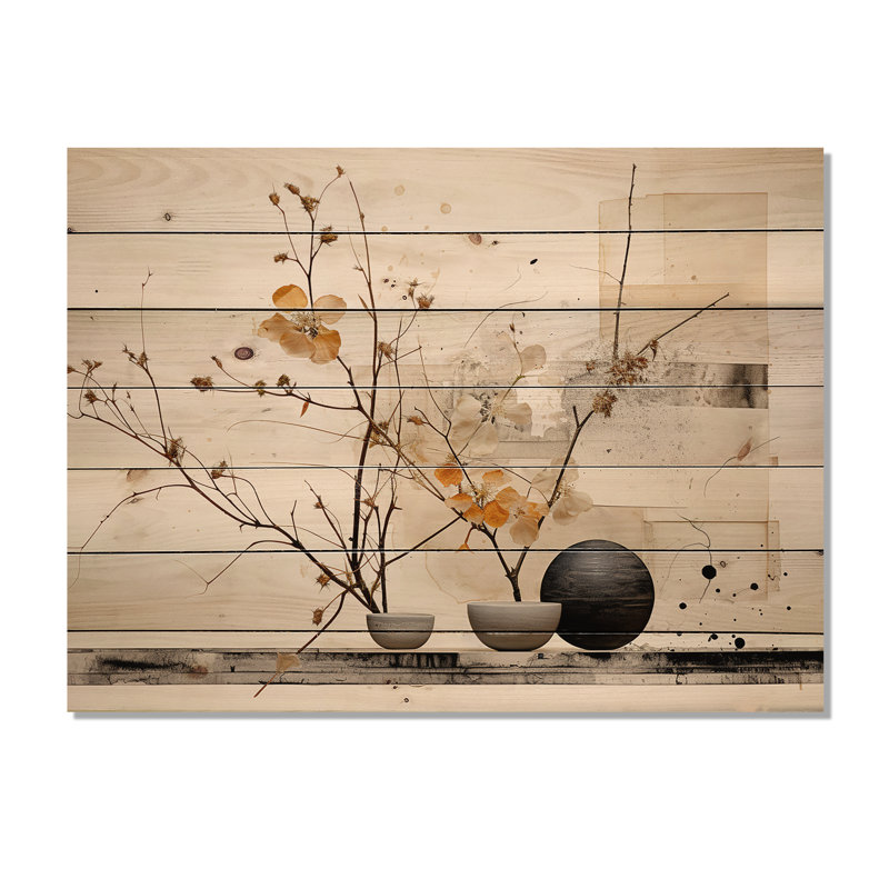 Asian Art Sumi Bird Serenity XXI sur impression sur bois, H 24 po x l 32 po x P 0,78 po