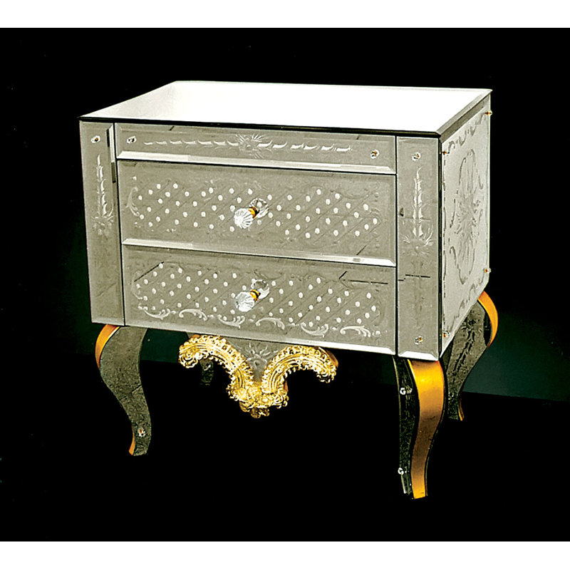 Venetian 2 Drawer Nightstand