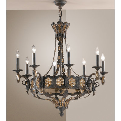 Lustre de cristal d’empire 8 lumières ombrée Colyer