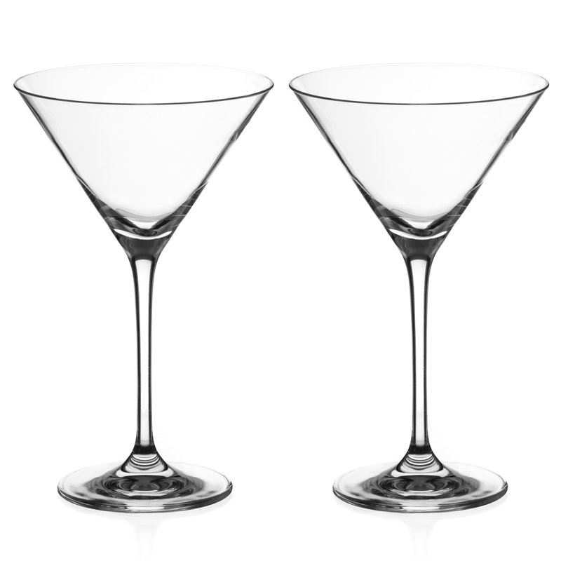 210ml Handmade Crystal Martini Glass, 2