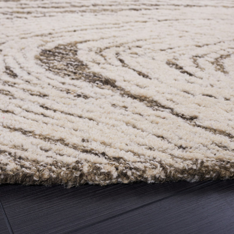 Bipin Hand Tufted Wool Abstract Rug, Round 6'