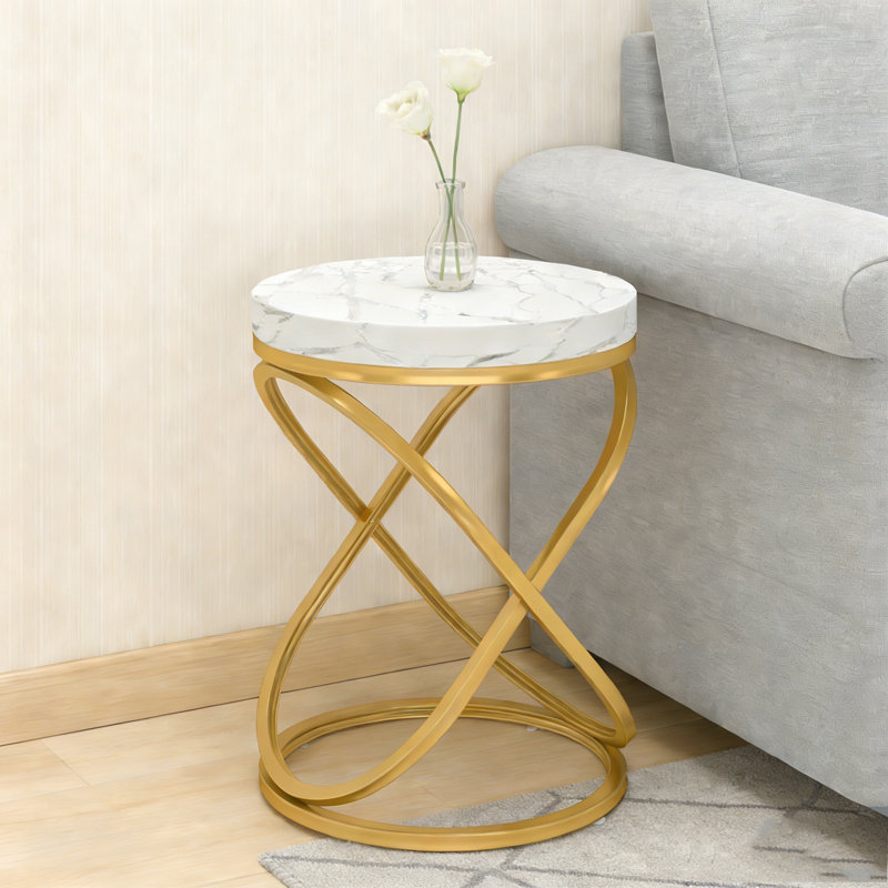 End Table Sofa Side Table with Faux Top