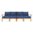 Huntington 113'' Wide Rectangle Teak Patio Sofa with Cushions-73896642