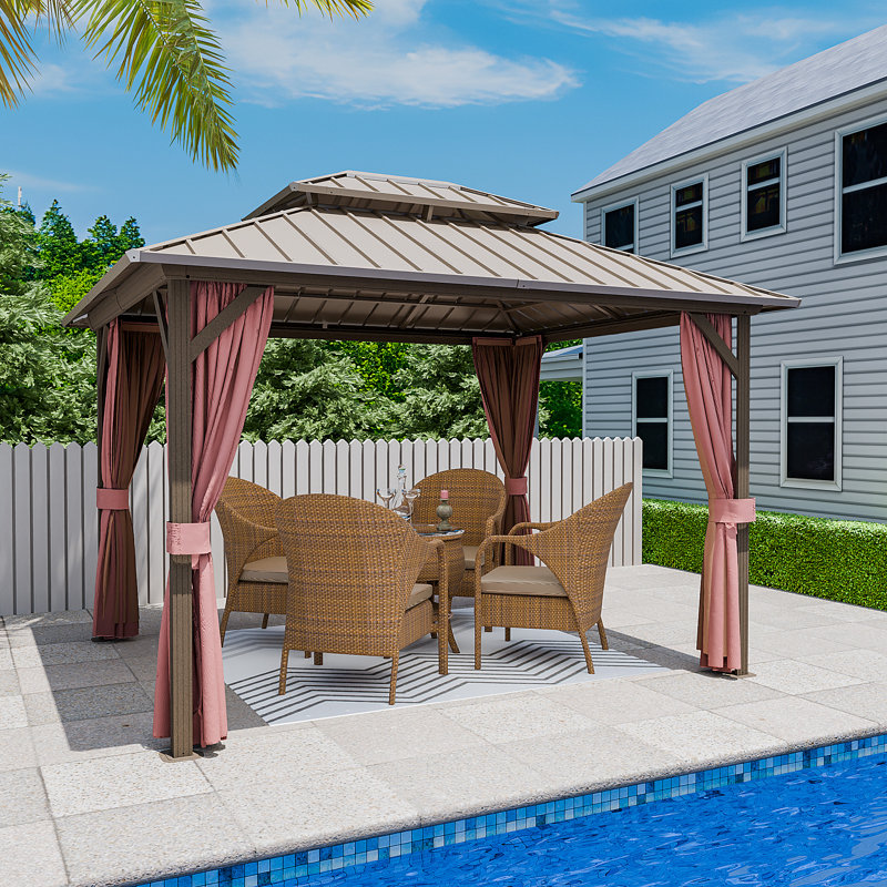 12 pi. L 10 pi. D Pavillon de jardin en aluminium
