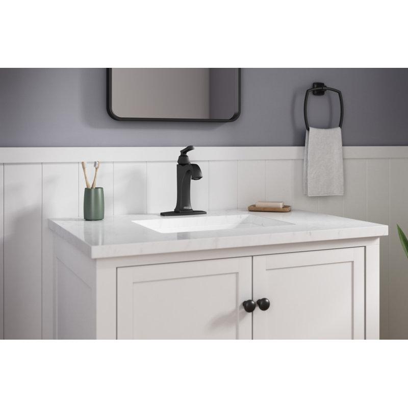 Belmeade Single-Hole Single-handle Bathroom Faucet with Drain Assembly, Matte Black