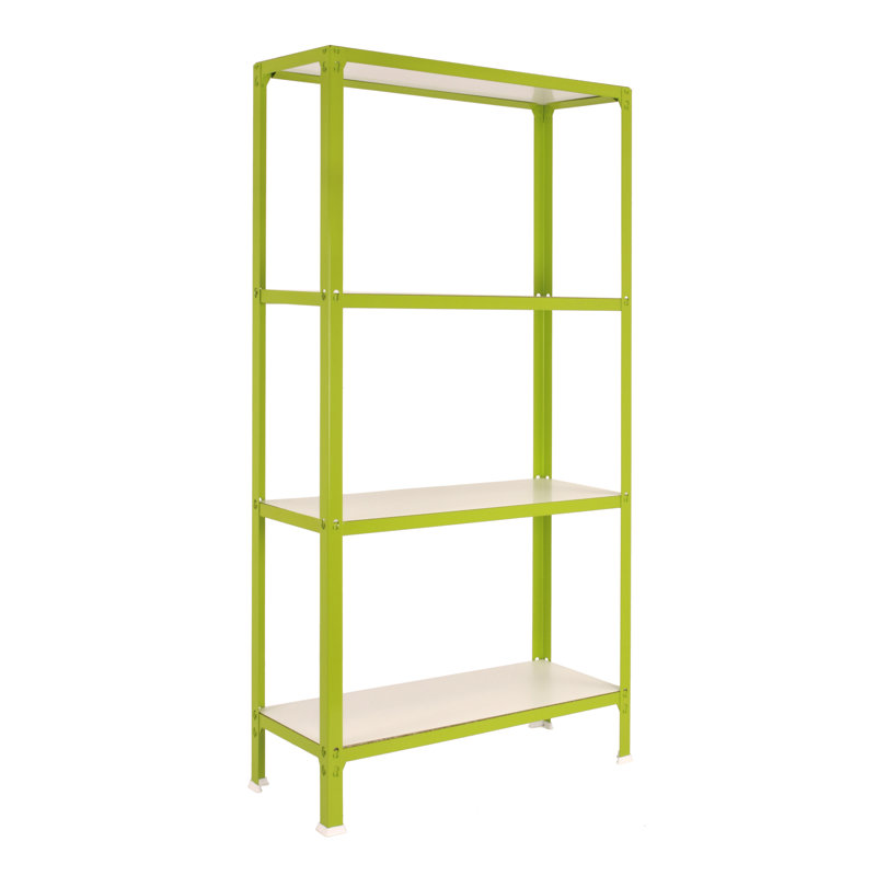 Vanhoose 80cm W Steel Height -Adjustable Shelving Unit, Green/White