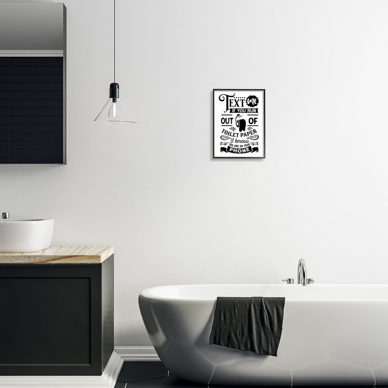 Texte pour papier de toilette, Giclée encadrée noir minuit, L 11 po x H 14 po