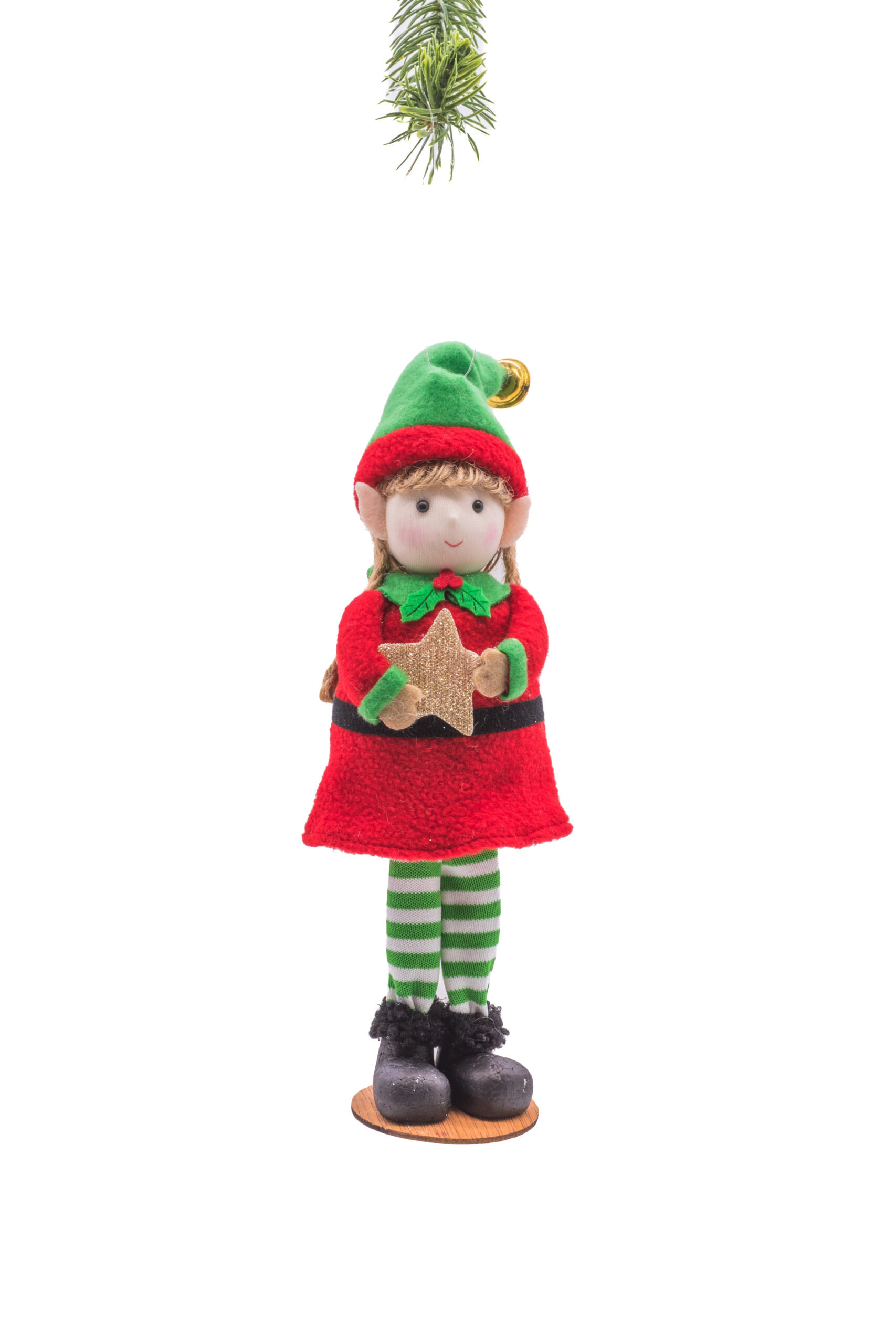 The Holiday Aisle® Red/Green Cloth Standing Cheery Elf | Wayfair