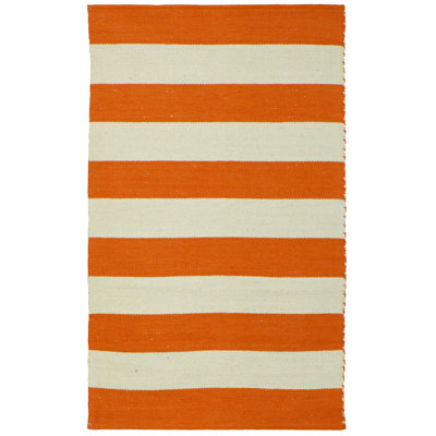 Hiren Striped Cotton Hand Knotted Area Rug