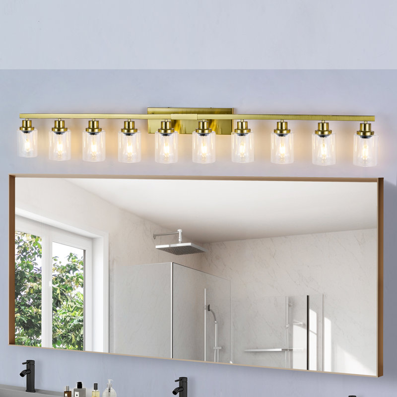 Bathroom Vanity Lights Over Mirror, 65.4Inch Vanity Lights Fixtures Modern Vanity Lights Bathroom Wall Lighting, Gold, 10