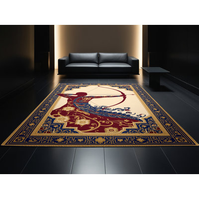 Tapis oriental mauve classique parchemin lavable à la machine Auburndale