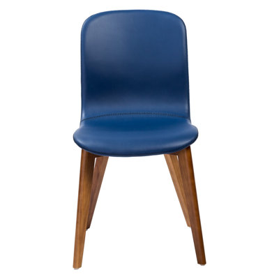 Chaises de salle à manger ou d'appoint Ashlund (ensemble de deux) en similicuir et noyer