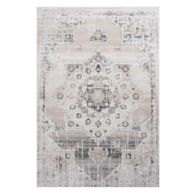 Tapis 6 x 9 dans la couleur crème / beige - ne perd pas ses poils