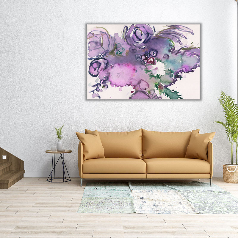 Lavande florale Splendor II - reproduction d'art sur toile, H 20 po x l 30 po