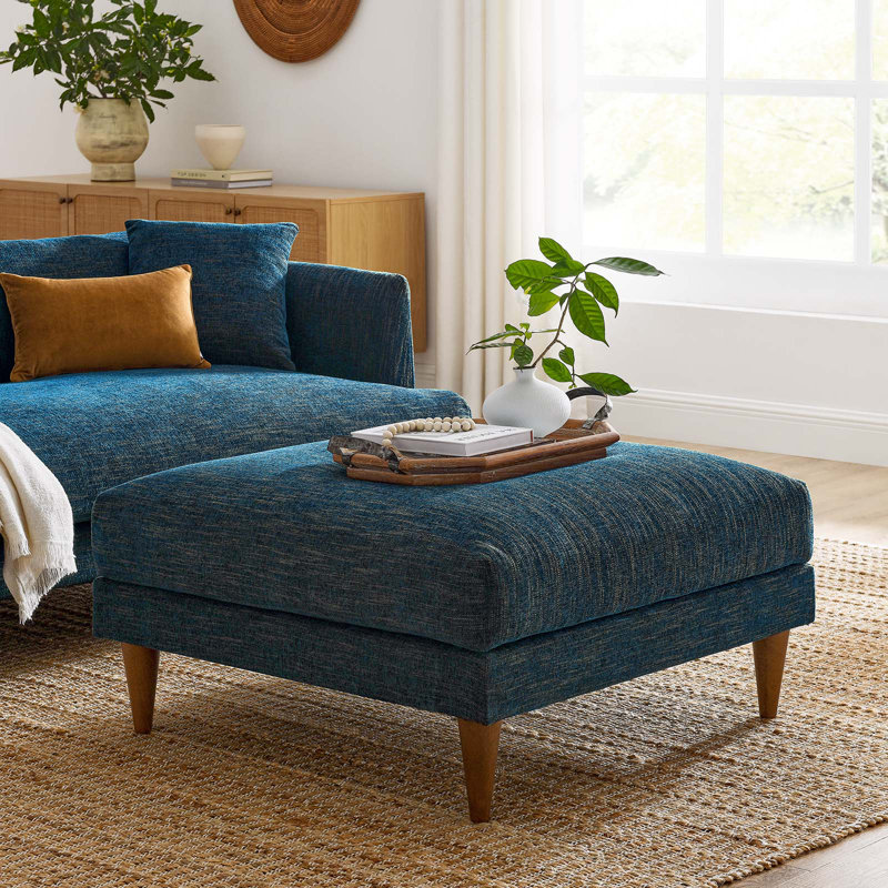 Repose-pieds rembourré Modway Zoya, 100 % polyester bleu marine