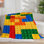 1pièce couverture de flanelle à motif brique coloré LEGO doux et ludique pour canapé / lit / voyage 40 * 50