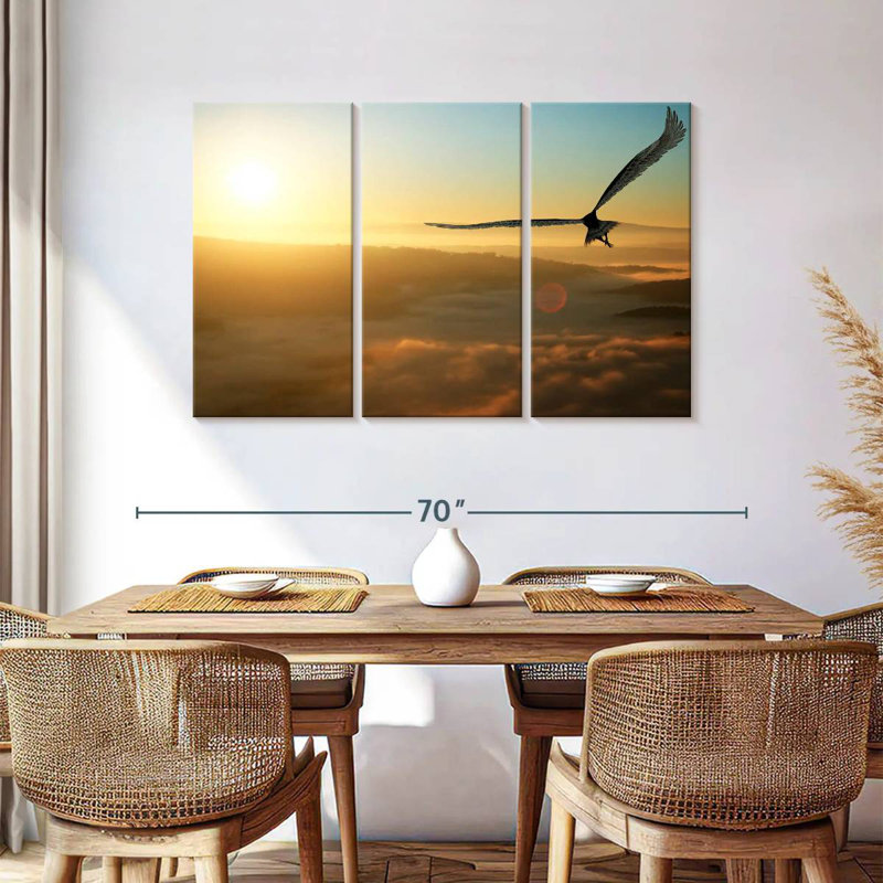 Brampt Eagle Flying At Dawn, 36" H x 57" W