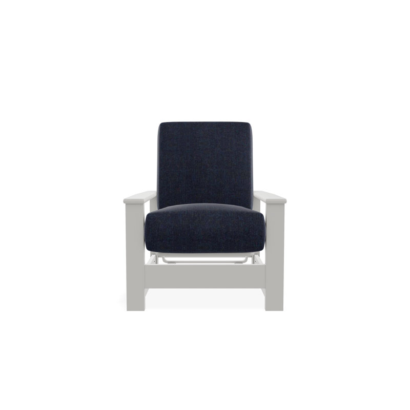 Chaise avec accoudoirs à coussin profond en polymère de qualité marine Leeward, Spectre indigo Sunbrella®, Neige