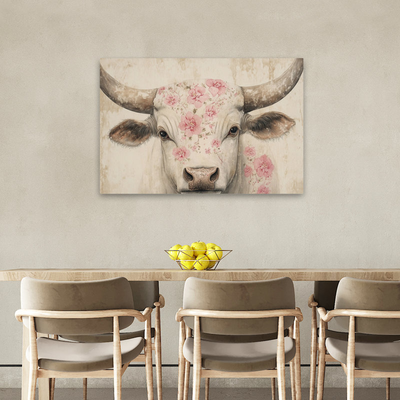 Art floral - Vache rétro, H 36 po x l 24 po