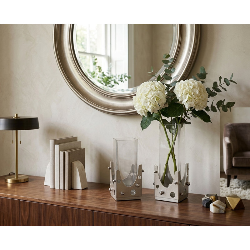 Glass Table Vase, 13" H x 7" W x 7" D