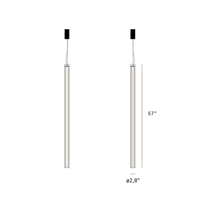Estela Vertical Suspension Light - LED Dim 0-10V, Natural Cherry